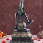 Pure Brass Seated Parvati Idol - 12" Black Green Tone | Divine Feminine Energy | Intricate Craftsmanship | Sacred Space Decor | Invoke Grace & Wisdom